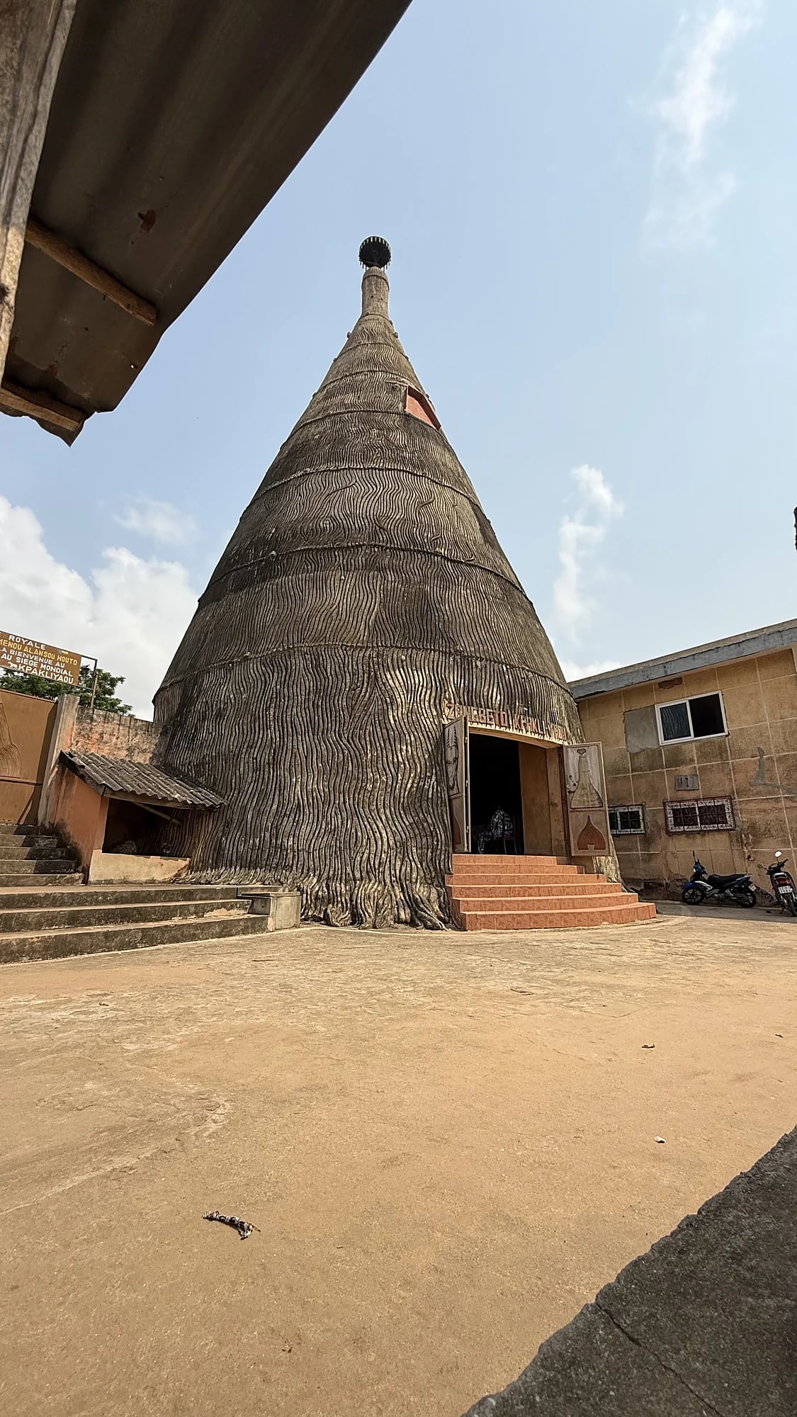 Cone-roofed Vodun temple in Ouidah